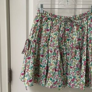 J. Crew Multicolor Tiered Floral A-Line Mini Skirt in Liberty Fabric